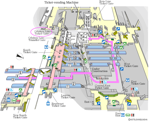 Shinjuku station map