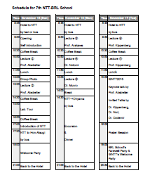 Detailed schedule